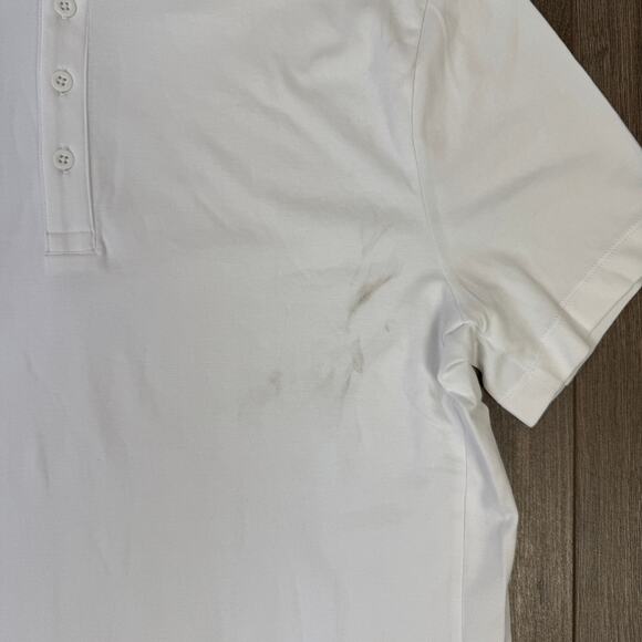 J.Crew Performance Polo Shirt Mens L White Pullover Coolmax Short Sleeve Stretch - Picture 5 of 8